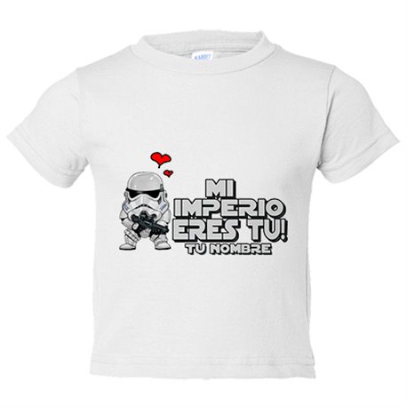 Camiseta bebé mi imperio eres tu personalizable con nombre