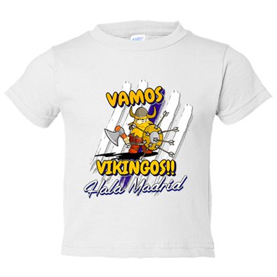 Camiseta bebé vamos Vikingos Madrid fútbol merengue