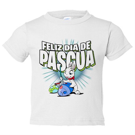 Camiseta bebé feliz día de pascua huevo conejo
