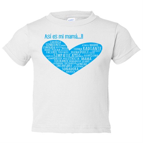 Camiseta bebé regalo para mami así es mi mamá corazón azul