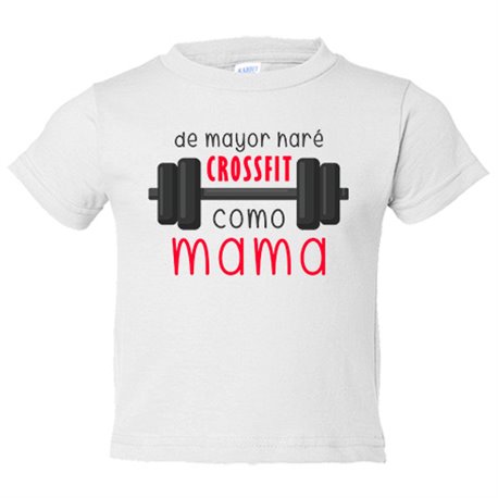Camiseta bebé De mayor haré crossfit como mamá