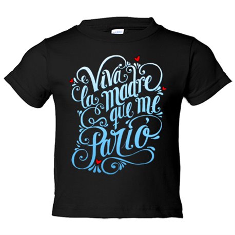 Camiseta bebé viva la madre que me parió azul