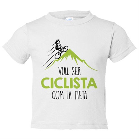 Camiseta bebé Vull ser ciclista com la tieta