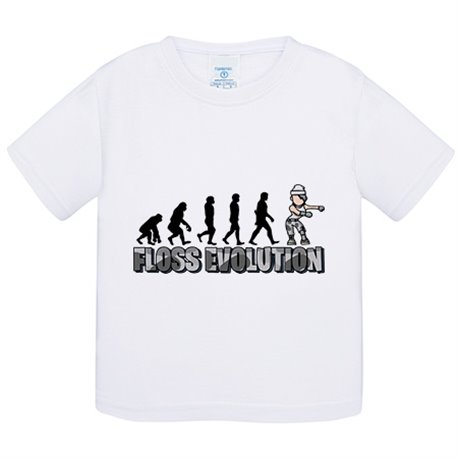 Camiseta bebé parodia Floss Evolution