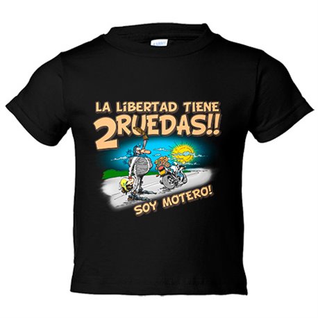 Camiseta bebé la libertad tiene dos ruedas soy motero