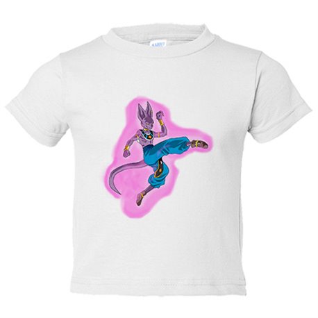 Camiseta bebé ilustración Beerus el Dios de la Destrucción luchando