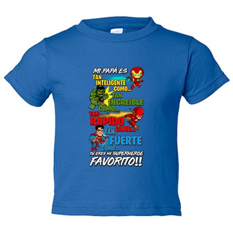 Camiseta bebé papá tu eres mi superhéroe favorito