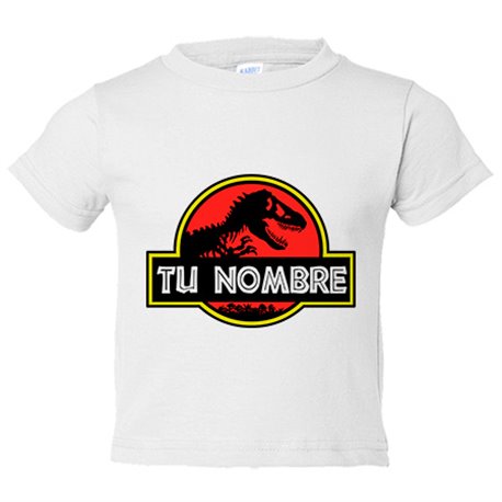 Camiseta bebé tu nombre jurásico personalizable con nombre