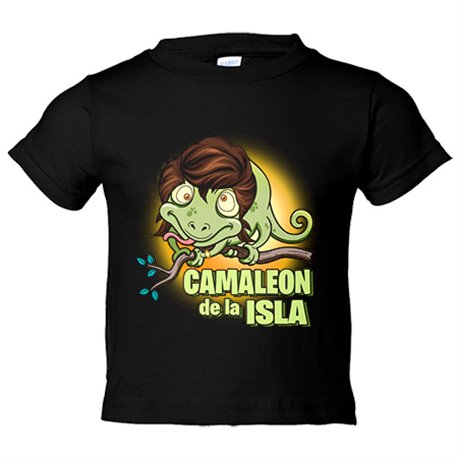 Camiseta niño ilustración parodia divertida de un camaleón de la isla