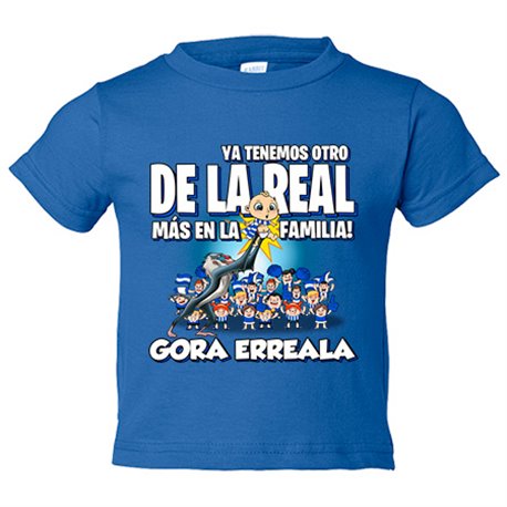 Camiseta bebé ya tenemos otro de La Real más en la familia para aficionado al fútbol 