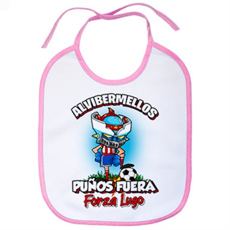 Babero frase alvibermellos puños fuera parodia robot de los 80 para nostálgicos futboleros de Lugo