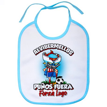 Babero frase alvibermellos puños fuera parodia robot de los 80 para nostálgicos futboleros de Lugo