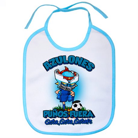 Babero frase azulones puños fuera parodia robot de los 80 para nostálgicos futboleros de Getafe