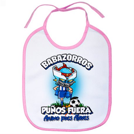 Babero frase babazorros puños fuera parodia robot de los 80 para nostálgicos futboleros