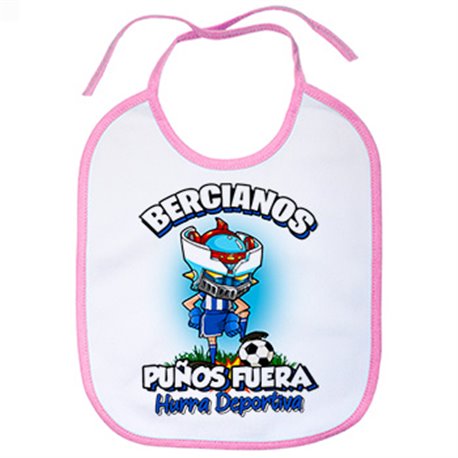 Babero frase bercianos puños fuera parodia robot de los 80 para nostálgicos futboleros de la deportiva