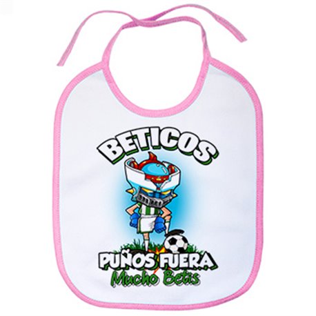 Babero frase béticos puños fuera parodia robot de los 80 para nostálgicos futboleros del Betis