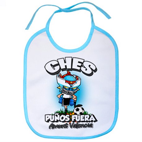 Babero frase ches puños fuera parodia robot de los 80 para nostálgicos futboleros de Valencia