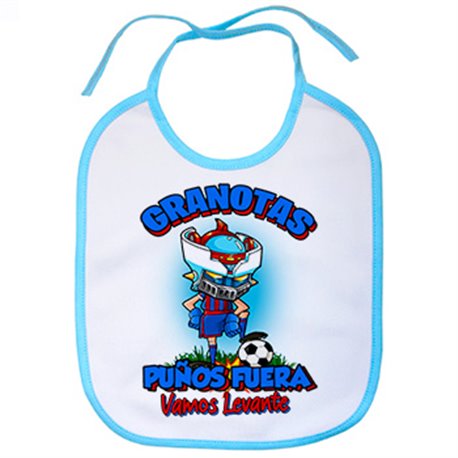 Babero frase granotas puños fuera parodia robot de los 80 para nostálgicos futboleros de Levante