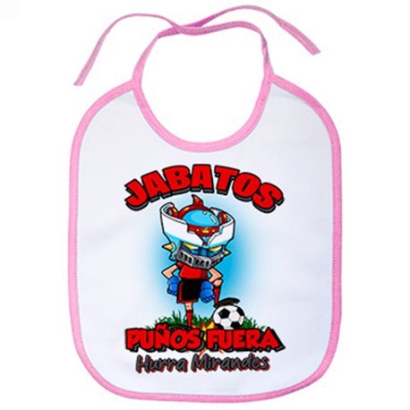 Babero frase jabatos puños fuera parodia robot de los 80 para nostálgicos futboleros del Mirandés