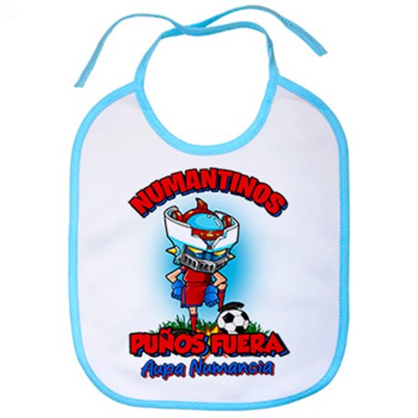 Babero frase numantinos puños fuera parodia robot de los 80 para nostálgicos futboleros