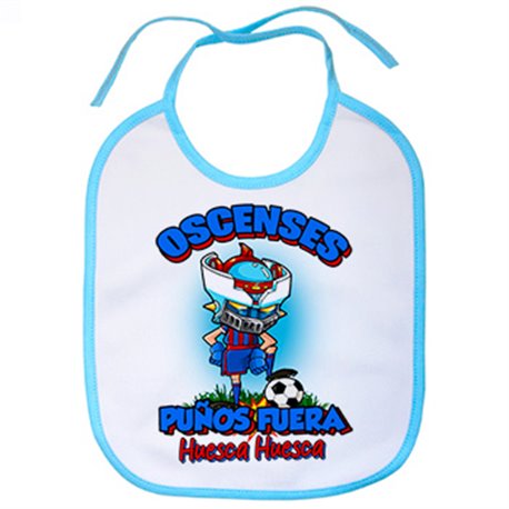 Babero frase oscenses puños fuera parodia robot de los 80 para nostálgicos futboleros de Huesca