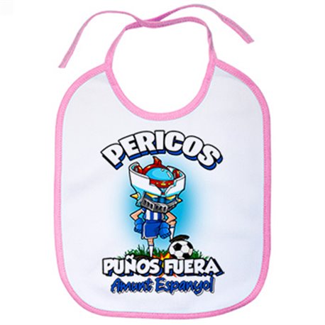 Babero frase pericos puños fuera parodia robot de los 80 para nostálgicos futboleros del equipo espanyol