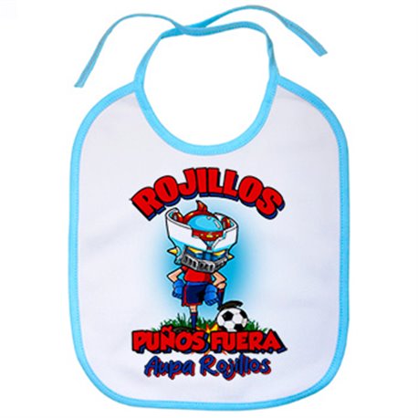 Babero frase rojillos puños fuera parodia robot de los 80 para nostálgicos futboleros