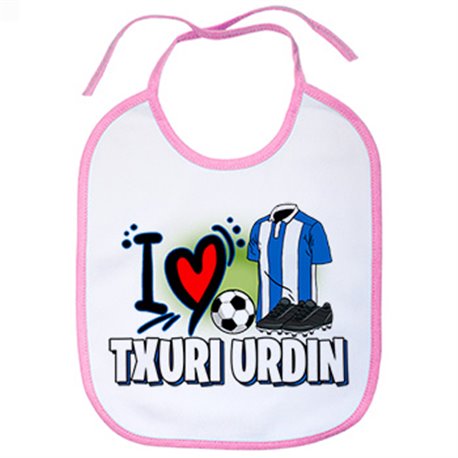 Babero para enamorado de su equipo de fútbol txuri urdin