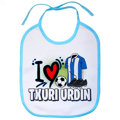 Babero para enamorado de su equipo de fútbol txuri urdin