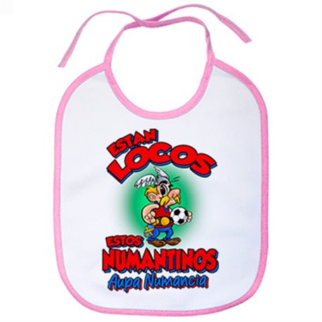 Babero parodia de Asteris para aficionados al fútbol de numancia