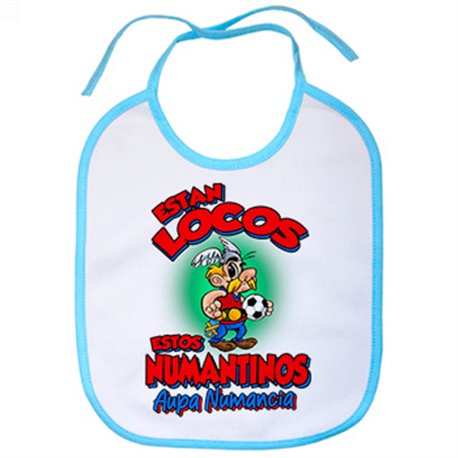 Babero parodia de Asteris para aficionados al fútbol de numancia