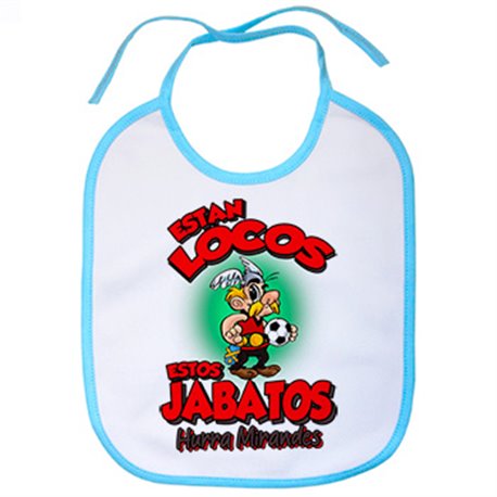 Babero parodia de Asteris para aficionados al fútbol del Mirandés