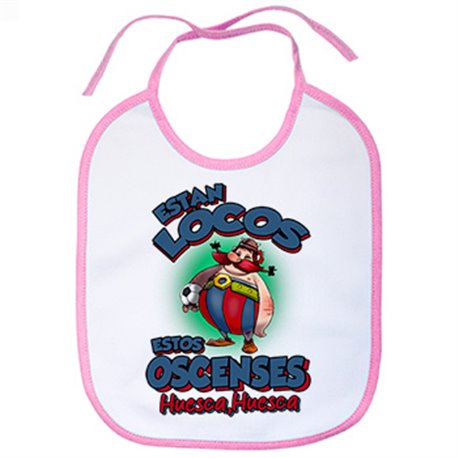 Babero parodia de Obelis para aficionados al fútbol de Huesca