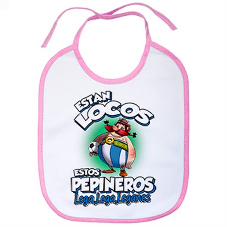 Babero parodia de Obelis para aficionados al fútbol de Leganés