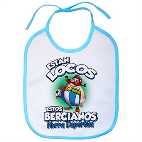 Babero parodia de Obelis para bercianos aficionados al fútbol