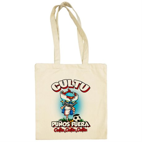 Bolsa de tela frase cultu puños fuera parodia robot de los 80 para nostálgicos futboleros