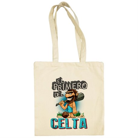 Bolsa de tela frase el primero del Celta para hincha de su equipo de fútbol