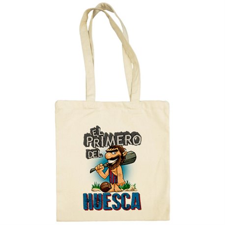 Bolsa de tela frase el primero del Huesca para hincha de su equipo de fútbol