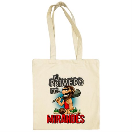 Bolsa de tela frase el primero del Mirandés para hincha de su equipo de fútbol