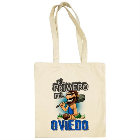 Bolsa de tela frase el primero del Oviedo para hincha de su equipo de fútbol