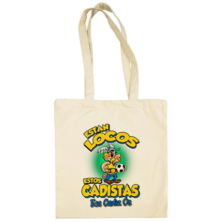 Bolsa de tela parodia de Asteris para aficionados al fútbol de Cádiz