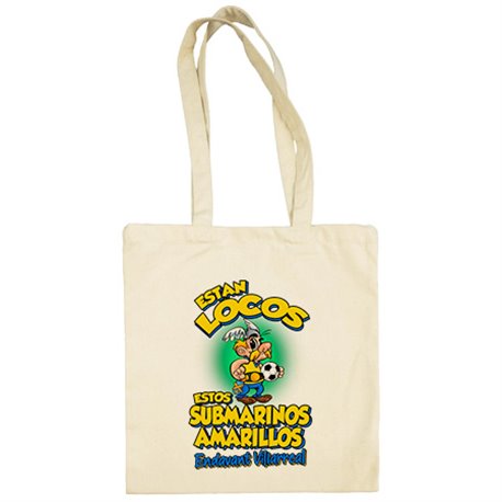 Bolsa de tela parodia de Asteris para aficionados al fútbol de Villarreal