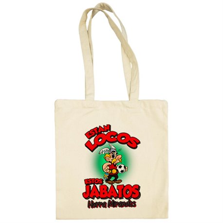 Bolsa de tela parodia de Asteris para aficionados al fútbol del Mirandés