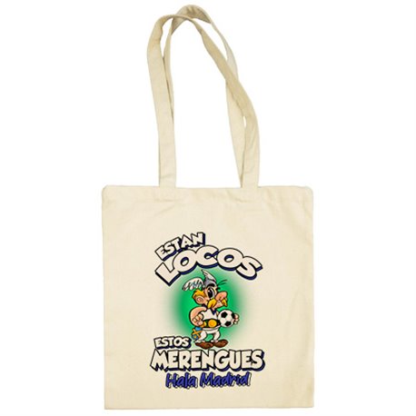 Bolsa de tela parodia de Asteris para merengues aficionados al fútbol del Madrid (DESACTIVAR)
