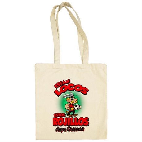 Bolsa de tela parodia de Asteris para rojillos aficionados al fútbol de Pamplona (DESACTIVAR)