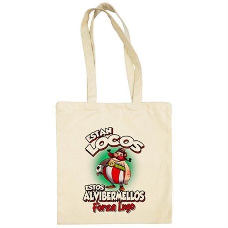 Bolsa de tela parodia de Obelis para aficionados al fútbol de Lugo