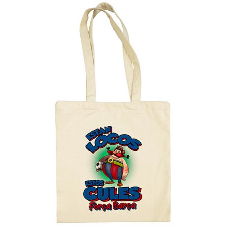 Bolsa de tela parodia de Obelis para culés aficionados al fútbol de Barcelona (DESACTIVAR)