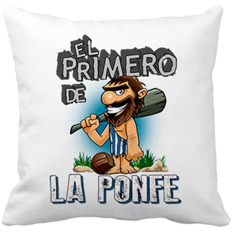 Cojín con relleno frase el primero de la ponfe para hincha de su equipo de fútbol