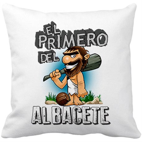 Cojín con relleno frase el primero del Albacete para hincha de su equipo de fútbol