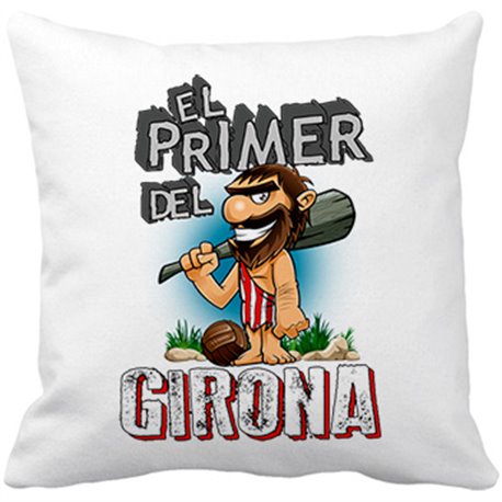 Cojín con relleno frase el primero del Girona para hincha de su equipo de fútbol